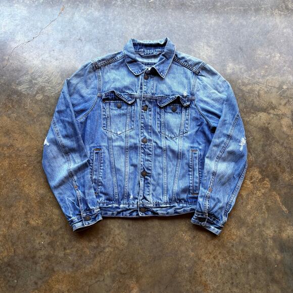 Vintage Style Abercrombie Faded Denim Jean Jacket - Picture 1 of 5